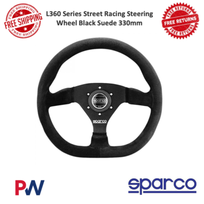 Sparco L360 Series Street Racing Steering Wheel Black Suede 330mm