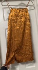 Gold Orange Short Dress From SHEIN With Slit Size XS