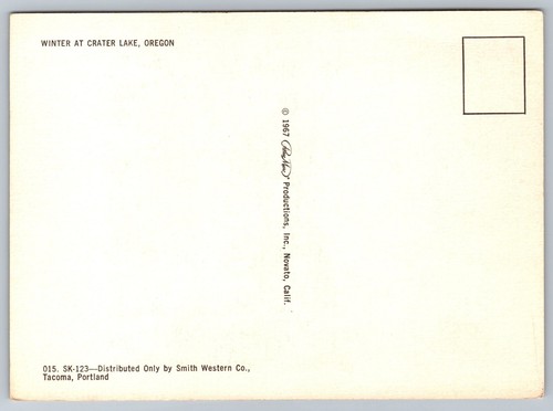 Postcard Oregon Art Winter at Crater Lake c1967 7A - Foto 2 di 2
