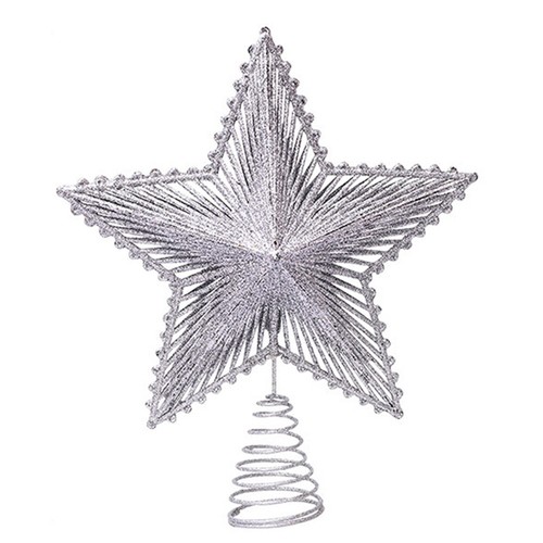 20cm Five-Pointed Star Glitter Star Tree Toppers Merry Christmas Decorations - Picture 8 of 17