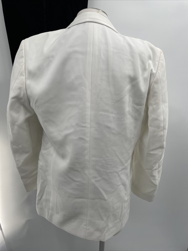 Pronto Uomo Men's 3 Pc Tuxedo Suit White Two-Button Jacket 38R Black Pants 34R - Picture 6 of 12