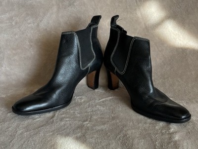 Ralph Lauren Mylah Women's Stretch Ankle Boots Black Leather US Size 6