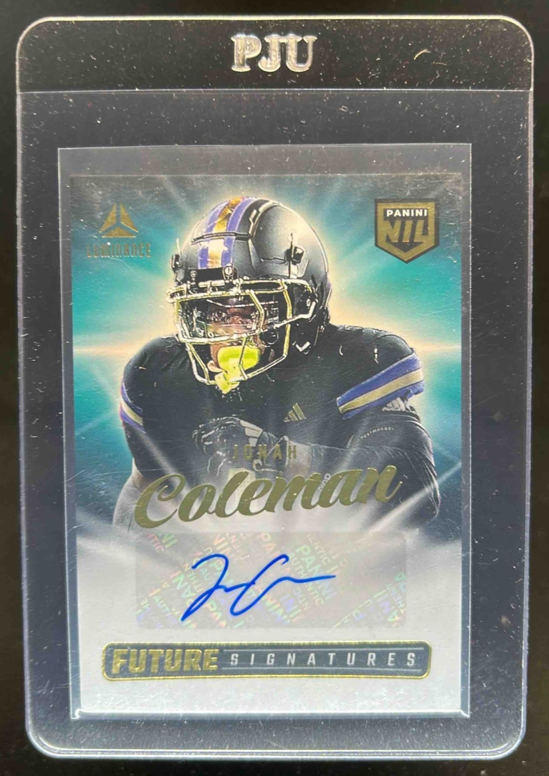 2025 Panini Luminance Jonah Coleman Future Signatures NIL Auto #NIL-JCN Huskies
