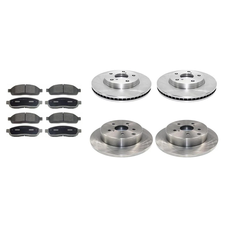 Para Toyota Prius V 2012 2013 2014 rotores de freno delanteros + traseros y pastillas de freno de cerámica Foto 2 de 4