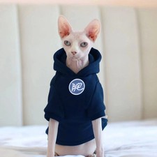 Pet Clothes for Sphynx Cat, Soft and Warm, Hooded, Sports Wind, Cotton, Hairless