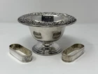 6.43 Troy Oz 200g Sterling Silver S Kirk & Son 5” Footed Bowl 214 2 Napkin Rings