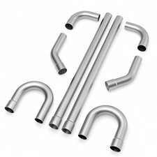 Universal 2.5'' Custom Exhaust Kit, 18 Gauge Mild Steel DIY 2.5 INCH-8 PCS
