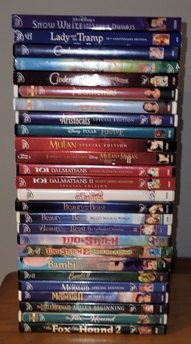 Lot 26 Princess Classic Disney DVD Movie Bundle New Snow White Mulan Cinderella - Foto 2 di 6