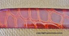 Italian brown croc-embossed leather Belt, gold buckle, L 36 in, high-end quality — photo 2