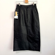 Byrnes  Baker Vintage Genuine Black Leather Pencil Skirt 10 Party Y2K NEW