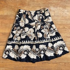 Vintage Floral Cotton Skirt Size Medium 29" Waist 1990s Talbots Pleated A-Line
