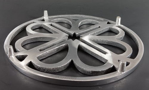Kate Spade Lenox Kitchen Trivet Aluminum Floral Pot Holder 8" Polished Silver - Picture 12 of 15