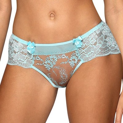 Axami Alice Aqua Blue Sheer Hipster Bikini Panty Soft Mesh Lingerie V-10133 NWT