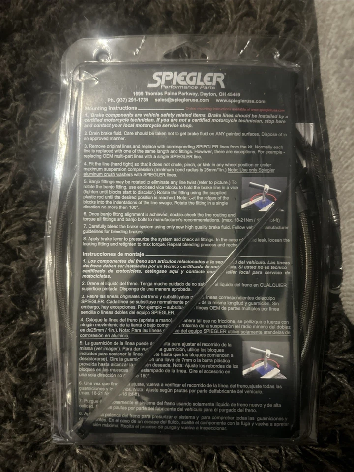 2013 Zx6r Spiegler Abs Front and Rear Brake Line Set Smoke and Titanium Color - Image 3 of 4