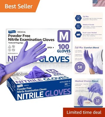 Chemo Rated Nitrile Disposable Gloves, Medium Size - Safe & Comfortable 100 ct