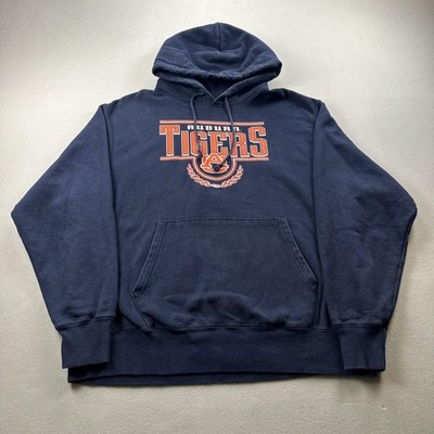 Auburn Tigers Hoodie Sweatshirt Mens Large Blue Champion Reverse Weave College