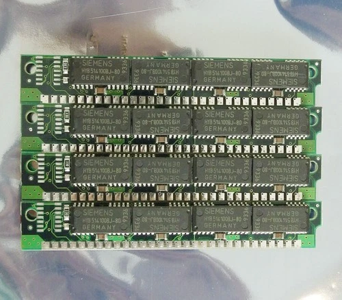 Set 4x Siemens HYB514100BJ-80 4MB 16MB kit 80ns parity RAM 30-pin SIMM
