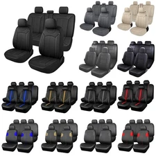 For Honda Accord Civic CRV Fit Seat Cover 5-Seat Full Set Front Rear PVC Leather