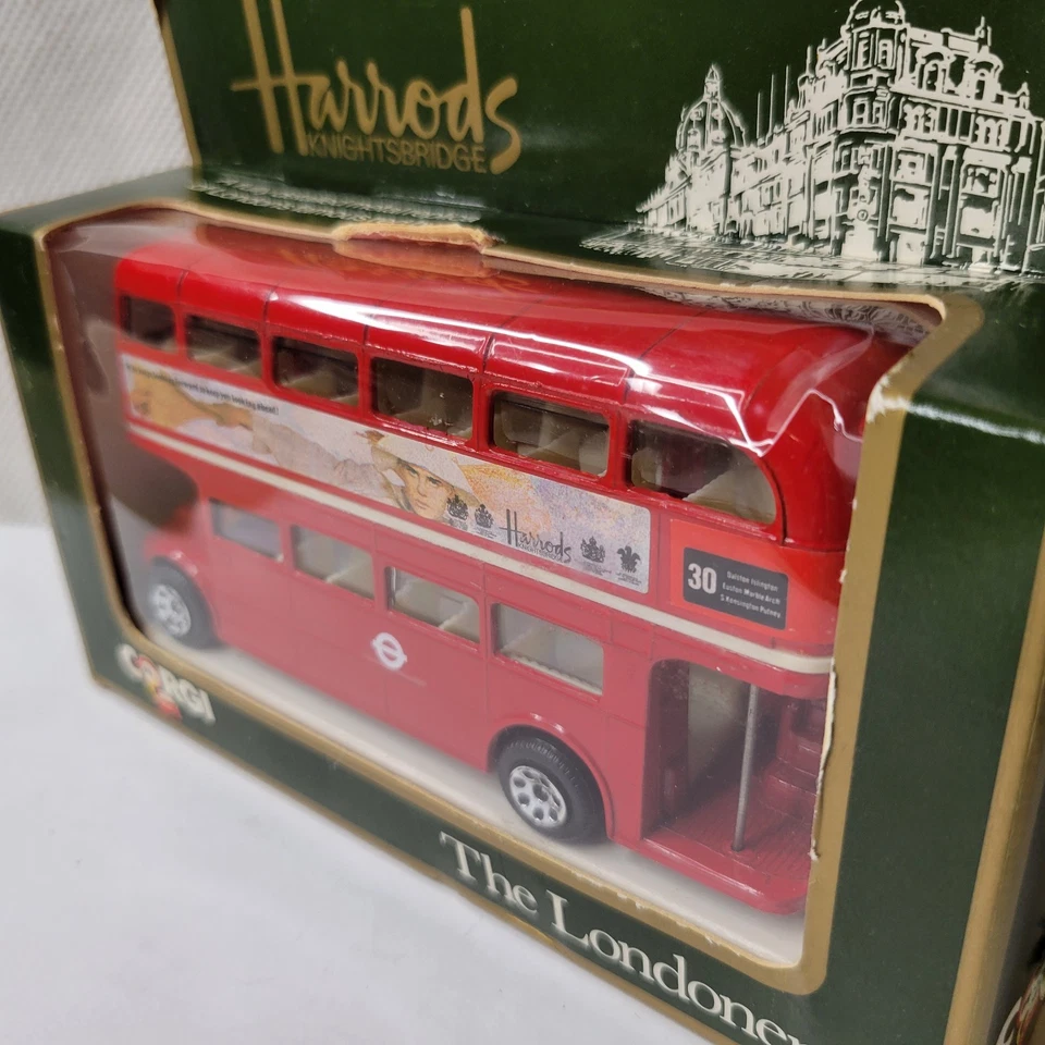 Vintage Red Corgi London Bus Die Cast The Londoner At Harrods Knights Bridge - Image 4 of 4