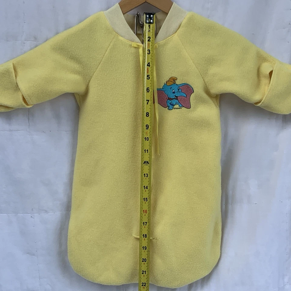 Manta saco de dormir infantil Dumbo bordado polar amarillo brillante niños niñas Foto 4 de 4