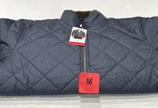 Weatherproof Vintage Men’s Fleece Lined Collared Puffer Jacket, Blue, Size M