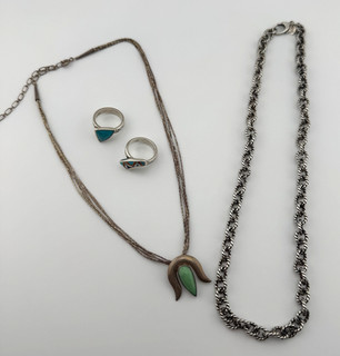 Carolyn Pollack Relios Jewelry Lot Sterling Silver Rings Necklace 71.5g