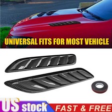 2x Carbon Hood Fiber Car Vent Scoop Louver Scoop Cover Air Flow Intake Universal 2x Carbon Hood Fiber Car Vent Scoop Louver Scoop Cover Air Flow Intake Universal