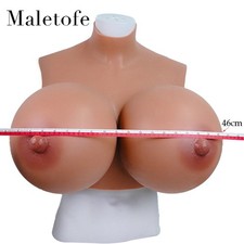 Fake Boobs Silicone Breast Forms Breastplate Tan Color For Crossdresser X Cup