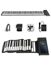 88 Key Roll Up Piano, Portable Folding Keyboard with 128 Tones and Rhythms, B...