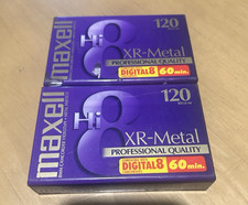 SEALED Lot Of Two 8mm Videocassette Tapes MAXELL XR-Metal 120 Hi-8