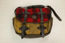 RARE FILSON x LE CHAMEAU Red Buffalo Plaid Mackinaw Oil Medium Field Bag #92069