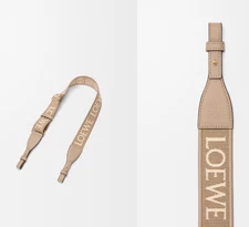 New tag Loewe Anagram Loop Handbag Purse Strap Sand Jacquard Calfskin OS $790