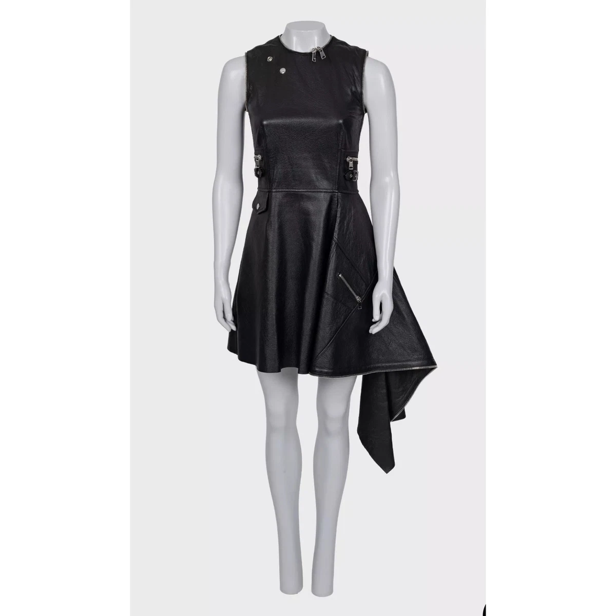alexander mcqueen black leather dress Short Dresses for Women for sale Size:5XL(9/10yrs) Finished with a back nav-246 Black Lace Sleeveless Trumpet