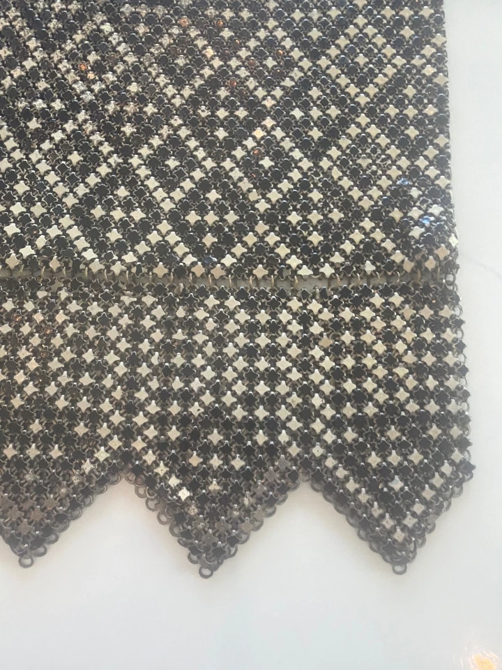 Старинный 1920S ар-деко Flapper сетки сумочки вечер сумка зеленый и слоновой кости - Изображение 3 из 4