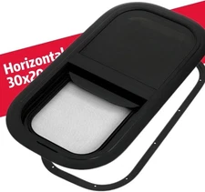 RV Window 30"x20" Horizontal Slide w/ 1-3/4" Wall Trim Ring for Camper Trailer