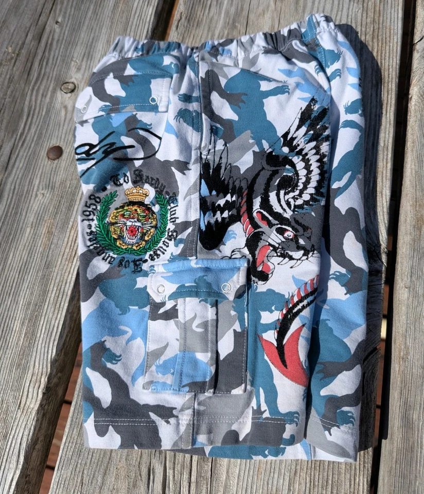 Ed Hardy 儿童 18/24 Christian Audigier 迷彩裤印花豹纹弹性 — 第 3/4 张图片