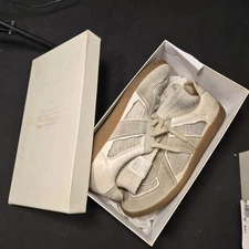 Maison Margiela GAT Sneakers White Gray Sock Men 13 46 Leather Suede Low Top Gum