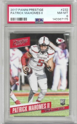 Patrick Mahomes II 2017 Panini Prestige #232 ROOKIE CARD PSA 8 NICE! CHIEFS