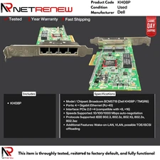Dell KH08P Broadcom 5719 Quad-Port 1GbE PCIe Network Interface Card