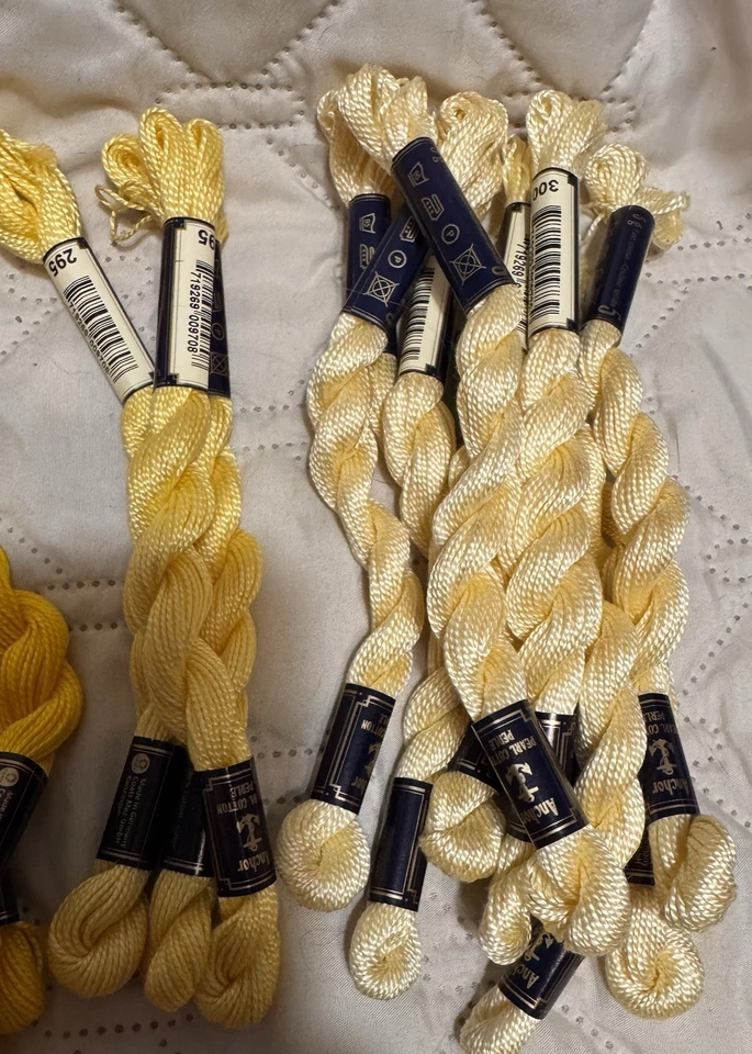 Anchor #5 Perle Pearl Cotton Floss Yellow Colors Full Skeins Lot Of 93 - Image 4 of 4