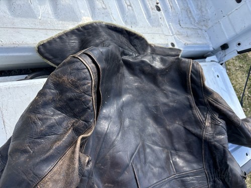 Giacca pelle moto stile bombardiere volo volante originale ww2 vintage - Foto 9 di 19