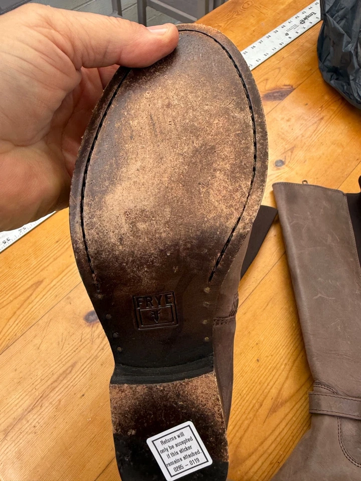 Botas Campus Frye Años 60 70 De Colección Para Mujer 7B Marrón Puntera Cuadrada Etiqueta Negra N5 Foto 2 de 4