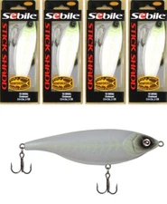 (4) Sebile Stick Shadd 155 Sinking 6 1/8" Stick Baits 3 1/2 Oz Ghostescent New