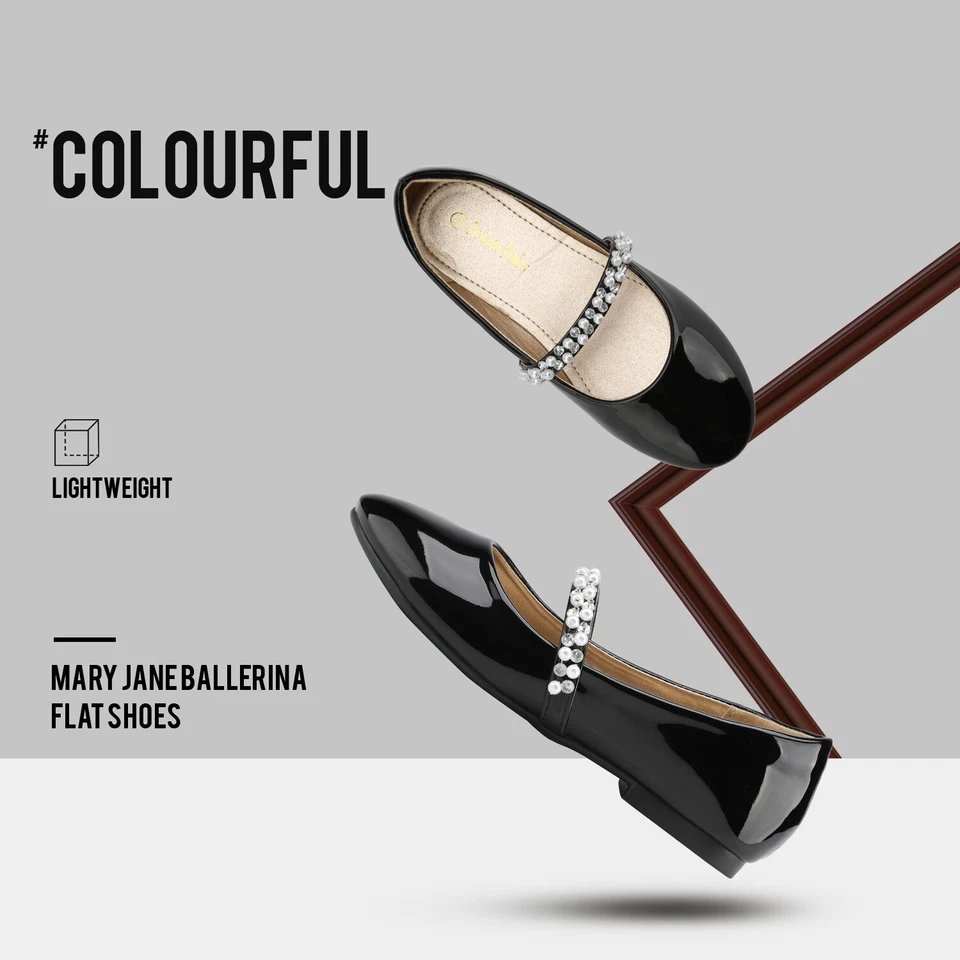 Sapatos sociais femininos Mary Jane rasos strass sapatos de dança casamento - Imagem 4 de 4