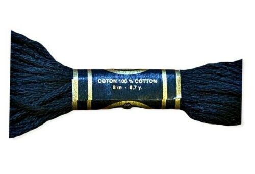 DMC 6 Strand Embroidery Floss Thread Cotton 3 Skeins 310, 3829, 3820 8.7 YDs - Picture 6 of 9