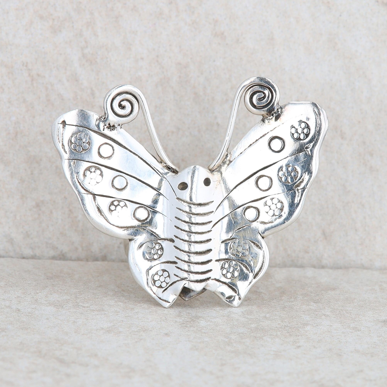 Sterling Silver Butterfly Statement Ring - image 1