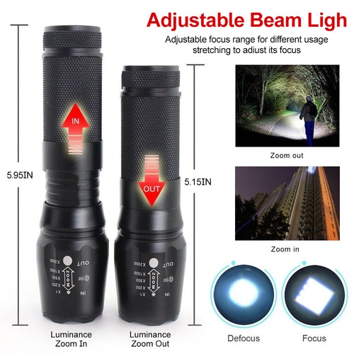 Wiederaufladbare 1000000LM LED-Taschenlampe taktische superhelle Taschenlampe zoombares Licht - Bild 8 von 14