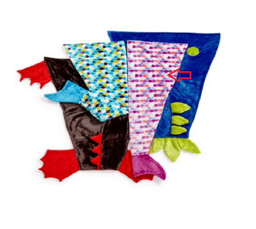 New Berkshire Blanket Cuddly Buddies Footie Throw Mermaid Tail 44 x 50