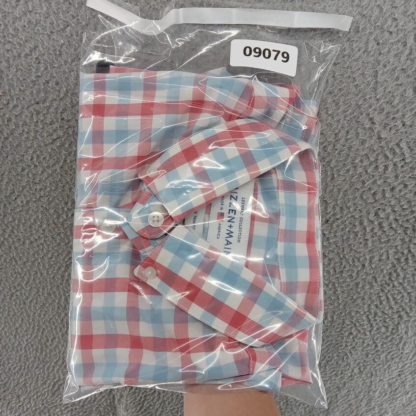 Mizzen+Main Shirt Mens XL Blue Pink Ginham Check SLeeward Performance