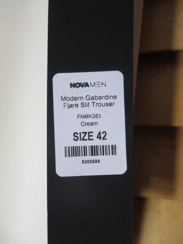 NOVA Modern Gabardine Flare Slit Men's 42x34 Cream Dress Pant Lined NEW - Bild 5 von 5